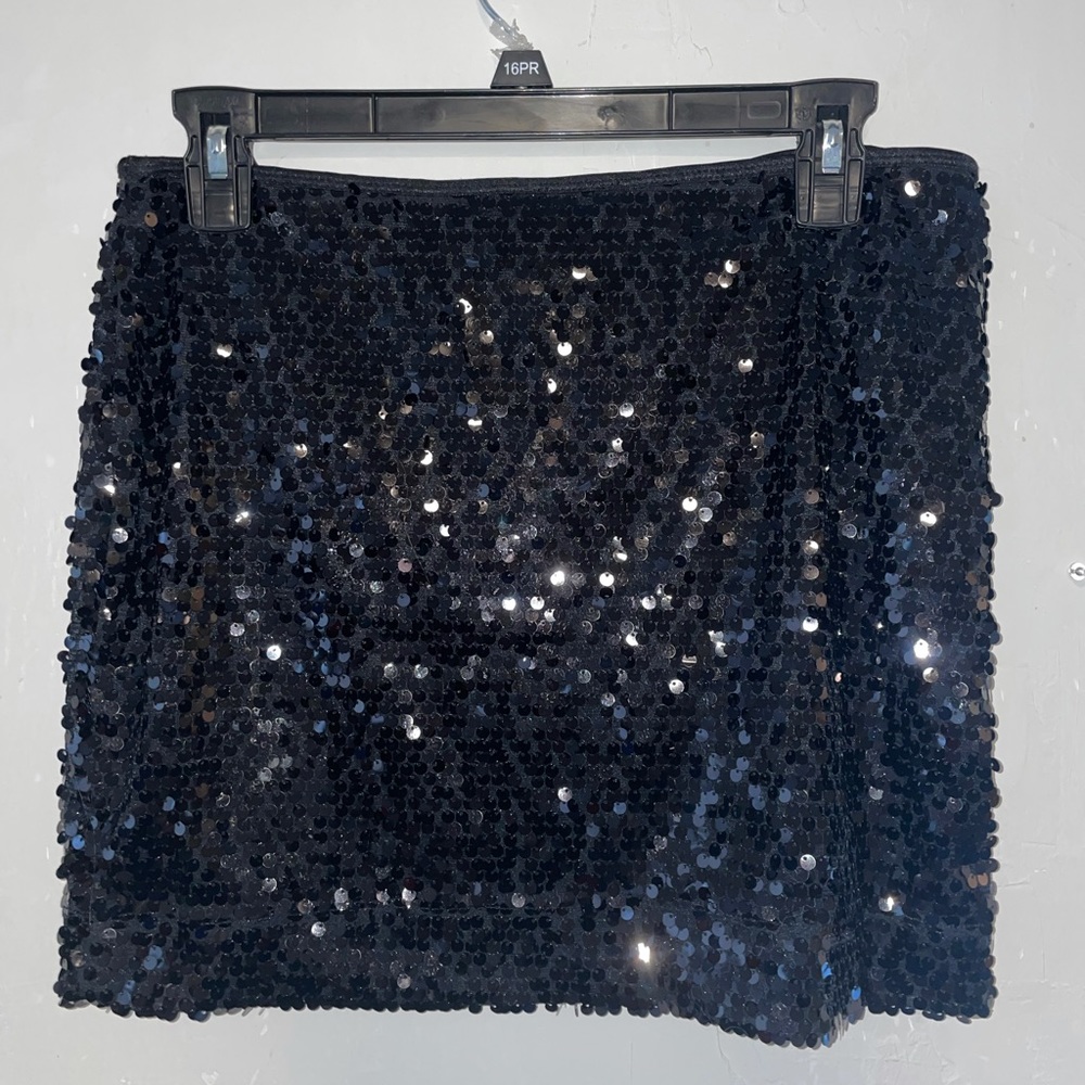 Express Black Sequin Mini Skirt